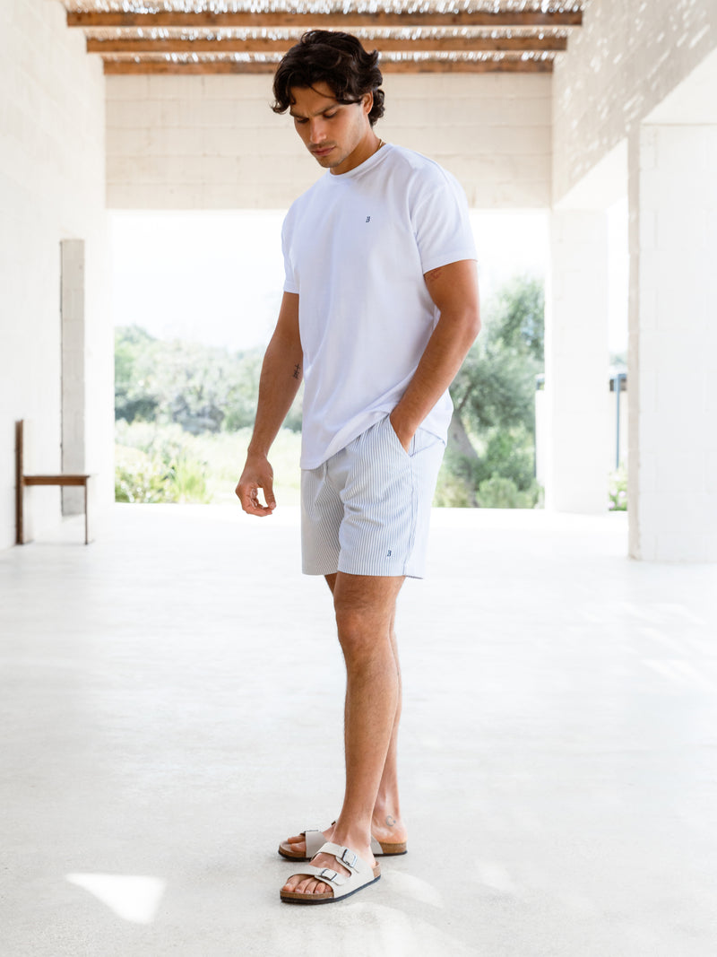 Conrad Relaxed Stripe Shorts - Grey