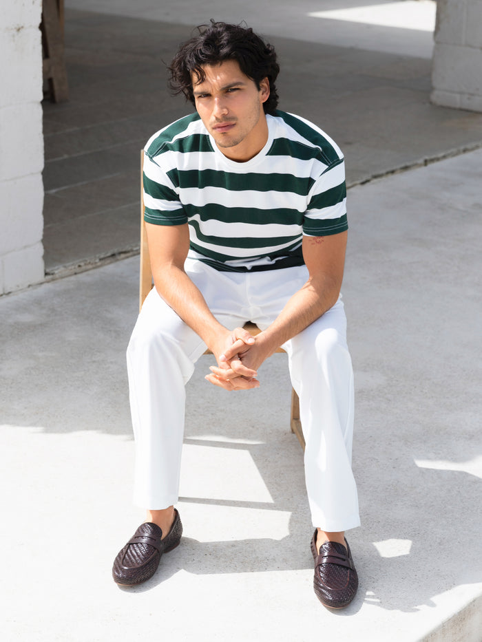 Conrad Relaxed Stripe T-Shirt - Dark Green
