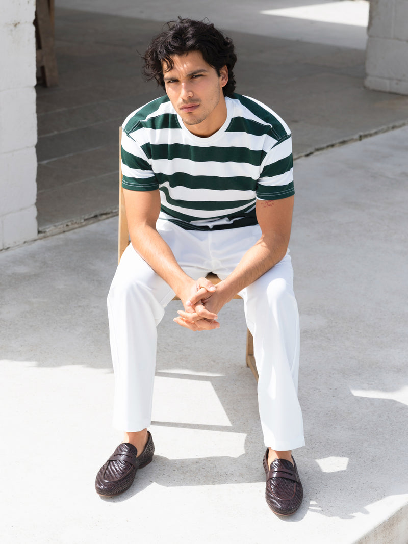 Conrad Relaxed Stripe T-Shirt - Dark Green
