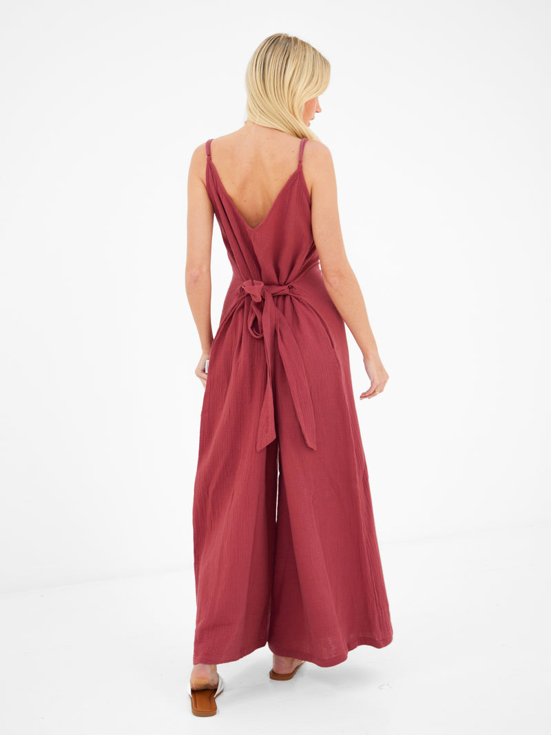Mila Jumpsuit - Washed Red