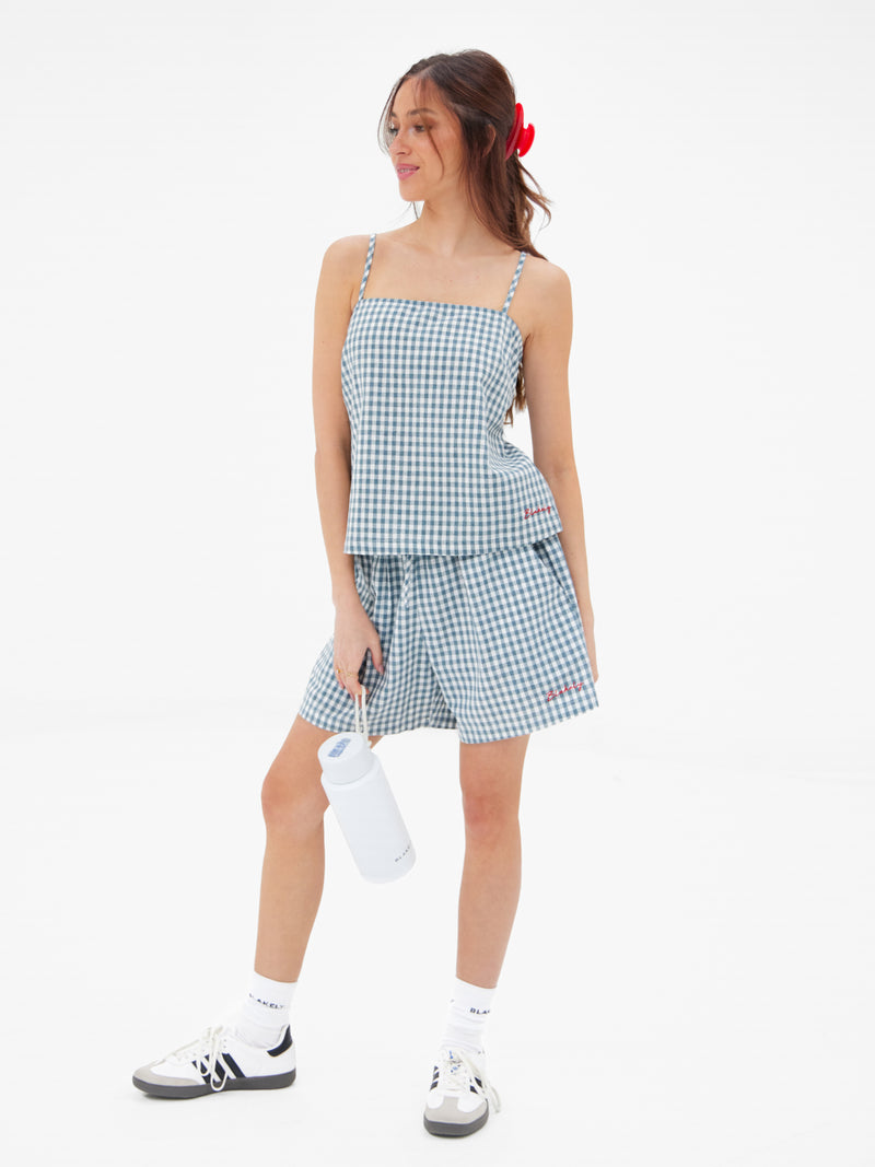 Lottie Gingham Shorts - Light Teal