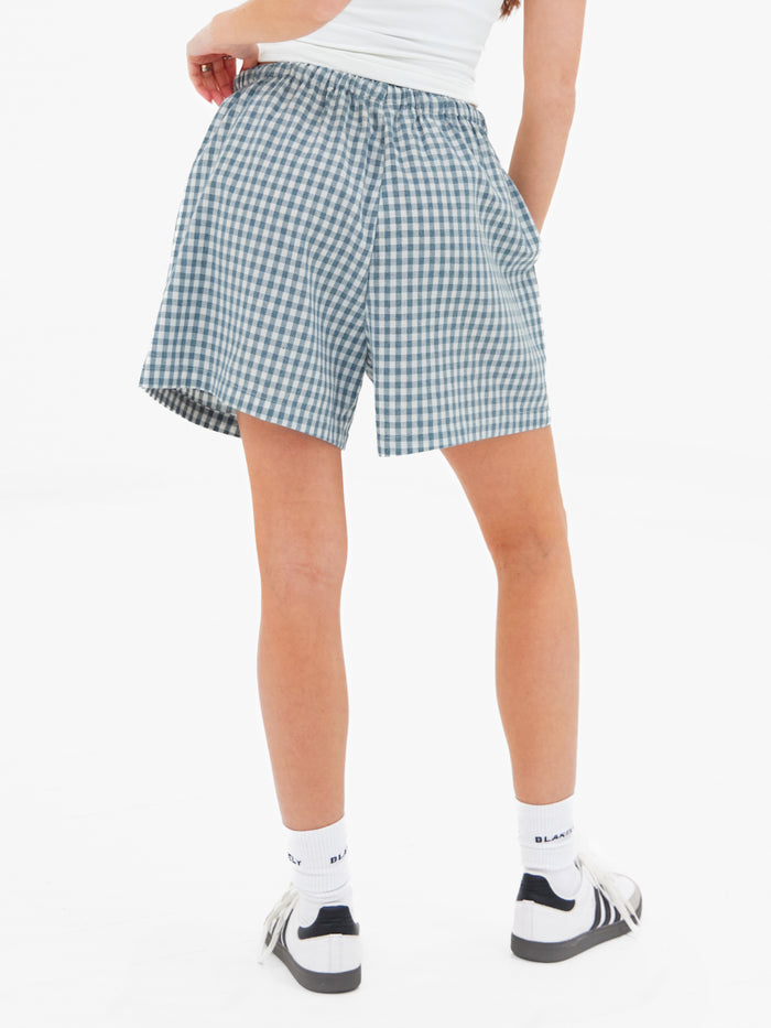 Lottie Gingham Shorts - Light Teal