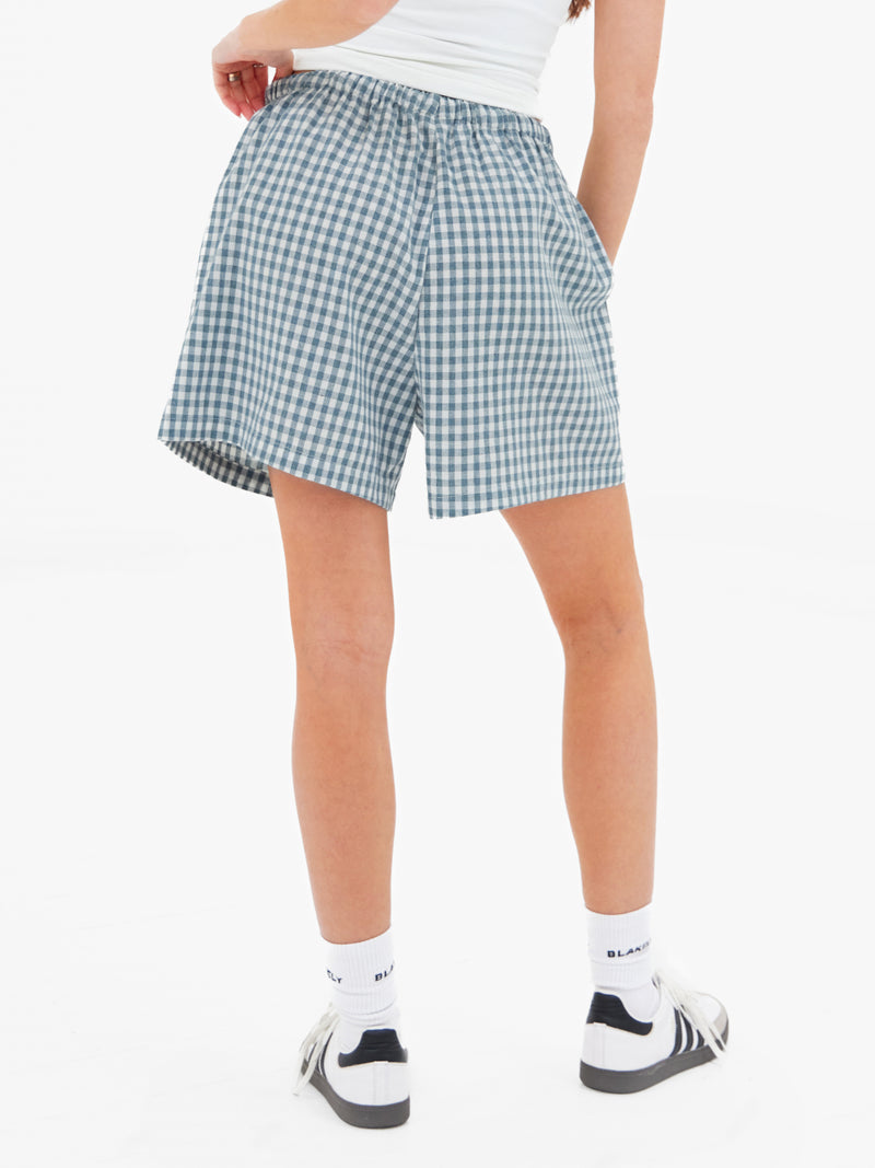 Lottie Gingham Shorts - Light Teal
