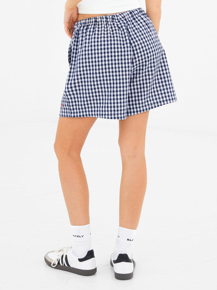 Lottie Gingham Shorts - Navy