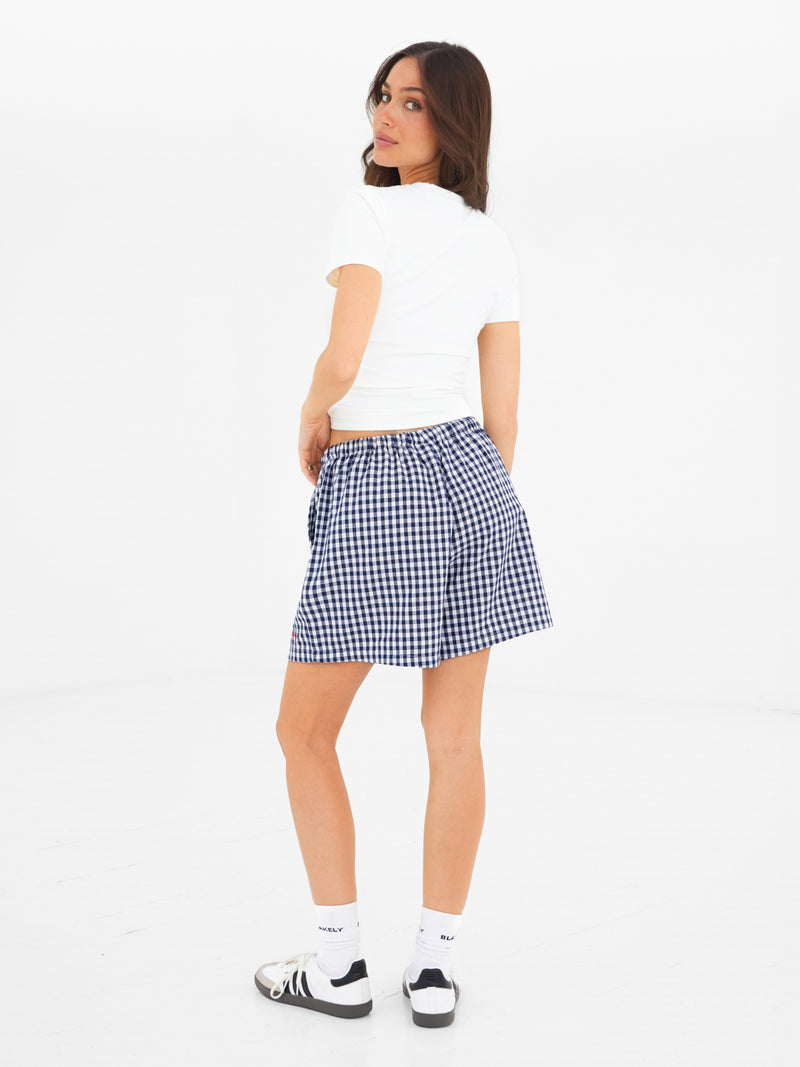 Lottie Gingham Shorts - Navy