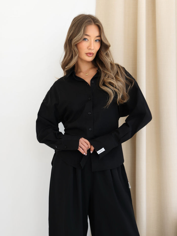 Alessia Linen Shirt - Black