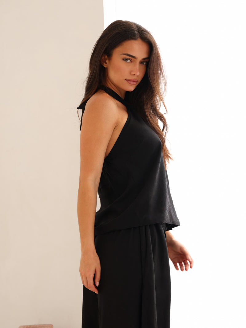 Eliza Wide Leg Trousers - Black