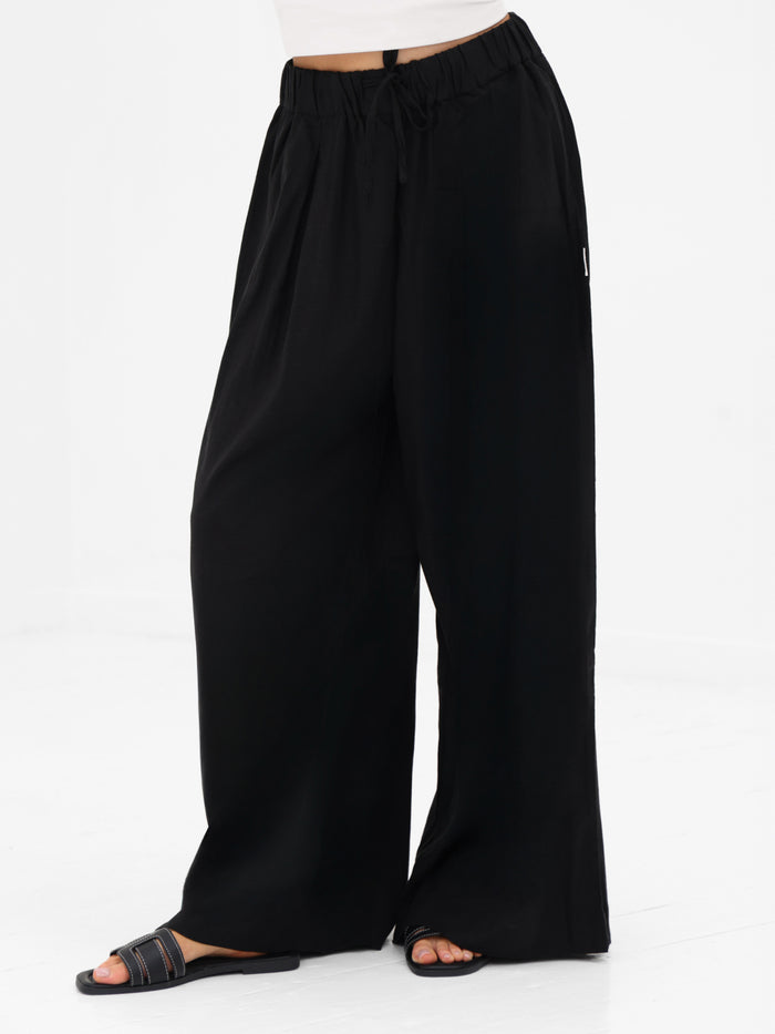 Eliza Wide Leg Trousers - Black