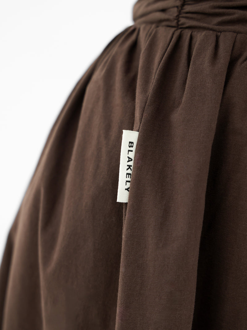 Kaia Poplin Maxi Dress - Mocha Brown
