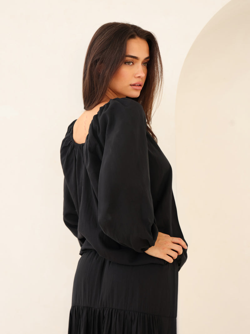 Ava Oversized Blouse - Black