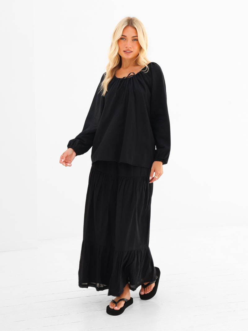 Ava Oversized Blouse - Black
