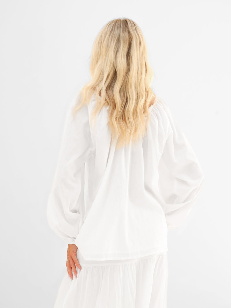 Ava Oversized Blouse - White