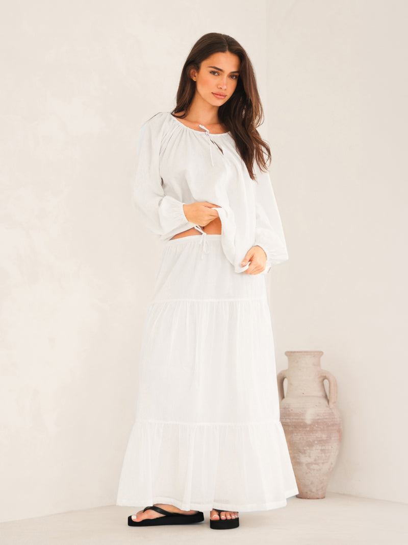 Ava Oversized Blouse - White
