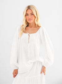 Ava Oversized Blouse - White