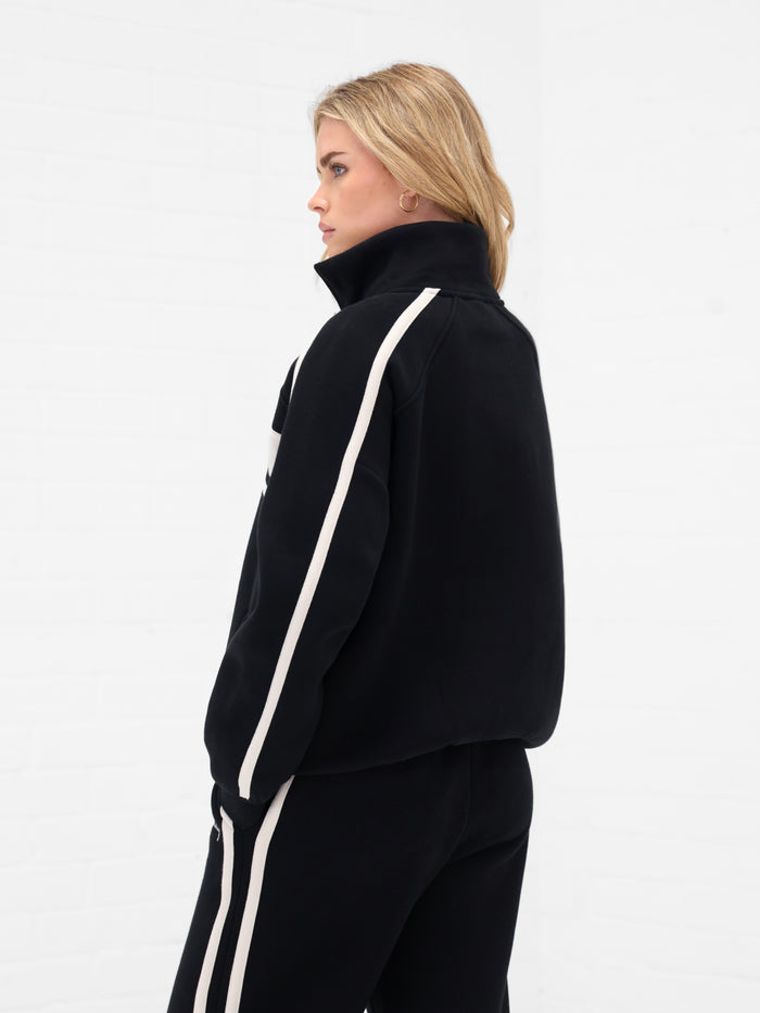 Yasmin Full Zip Jumper - Black