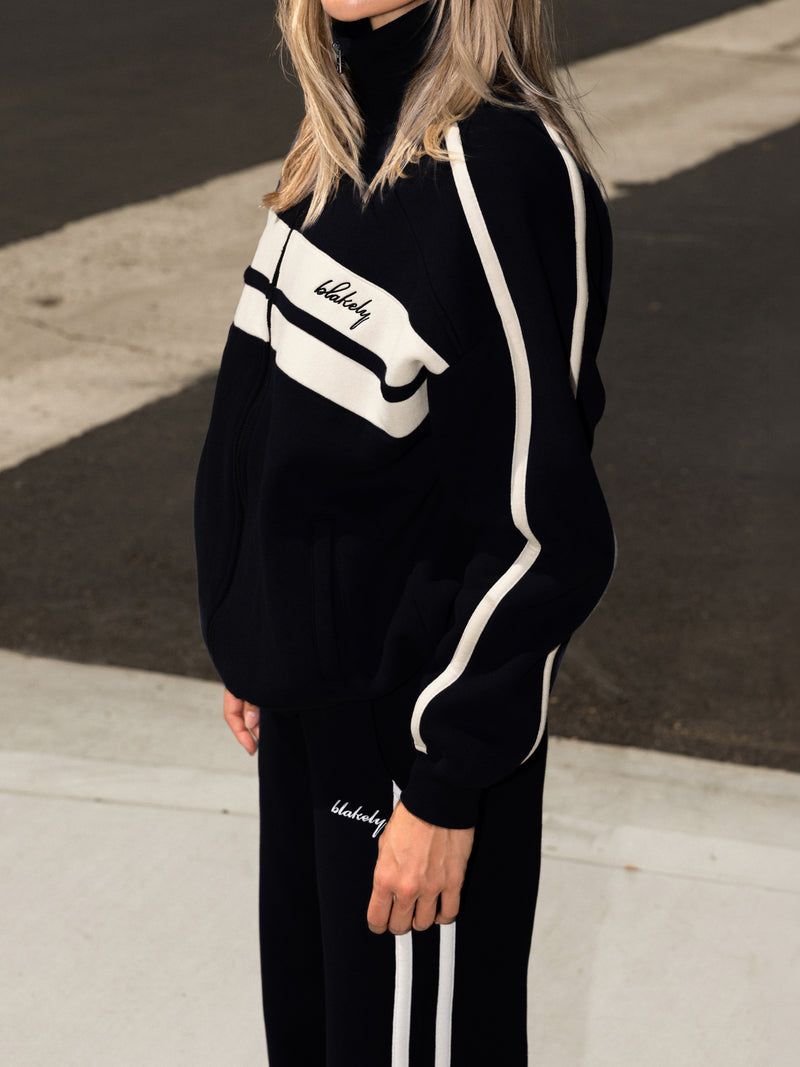Yasmin Full Zip Jumper - Black