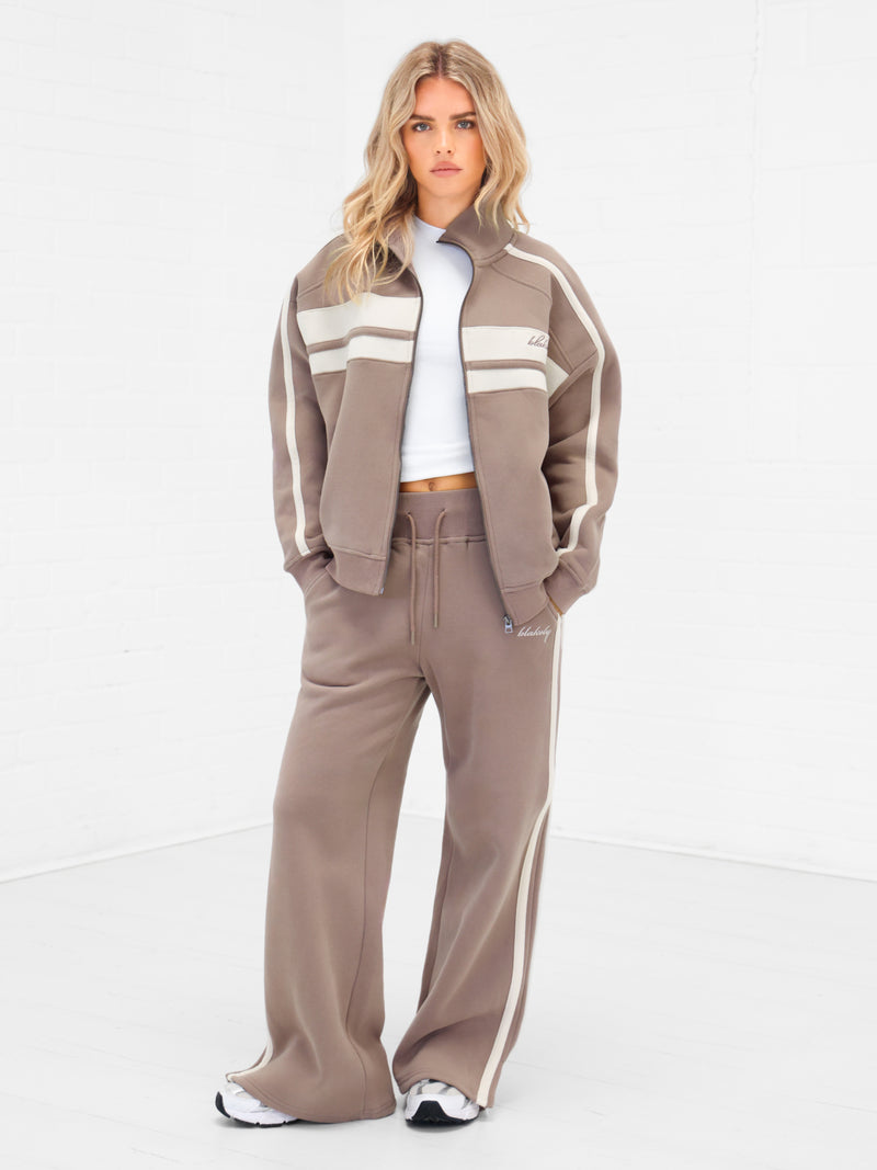 Yasmin Full Zip Jumper - Soft Brown