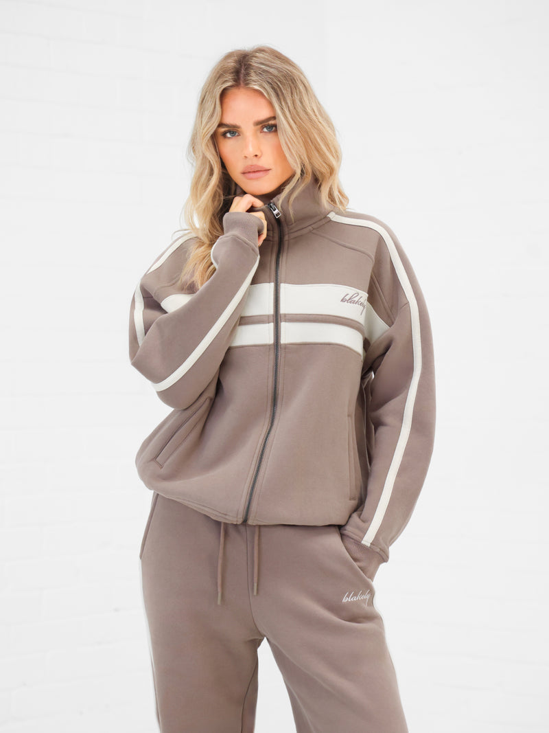 Yasmin Full Zip Jumper - Soft Brown