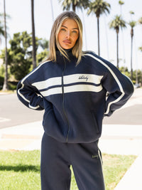 Yasmin Full Zip Jumper - True Navy