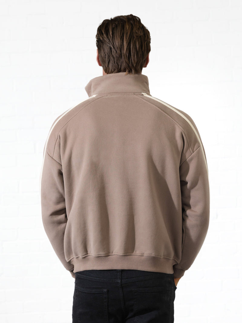 Milo Full Zip Jumper - Soft Brown