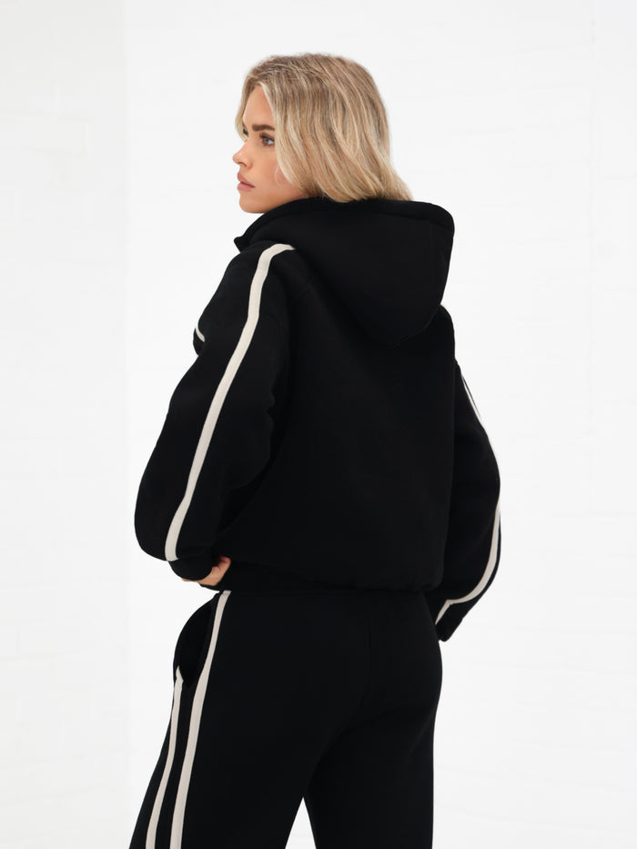 Yasmin 1/4 Zip Hoodie - Black