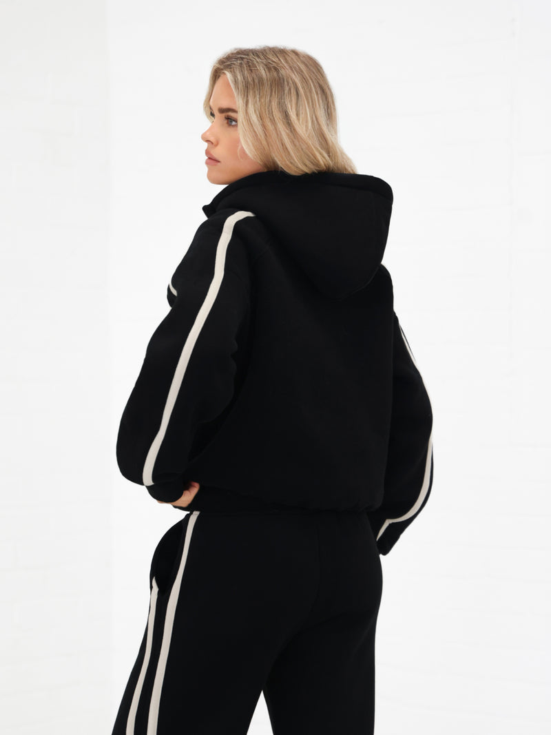 Yasmin 1/4 Zip Hoodie - Black