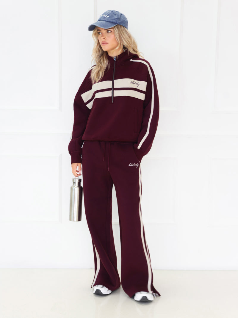 Yasmin 1/4 Zip Hoodie - Deep Burgundy