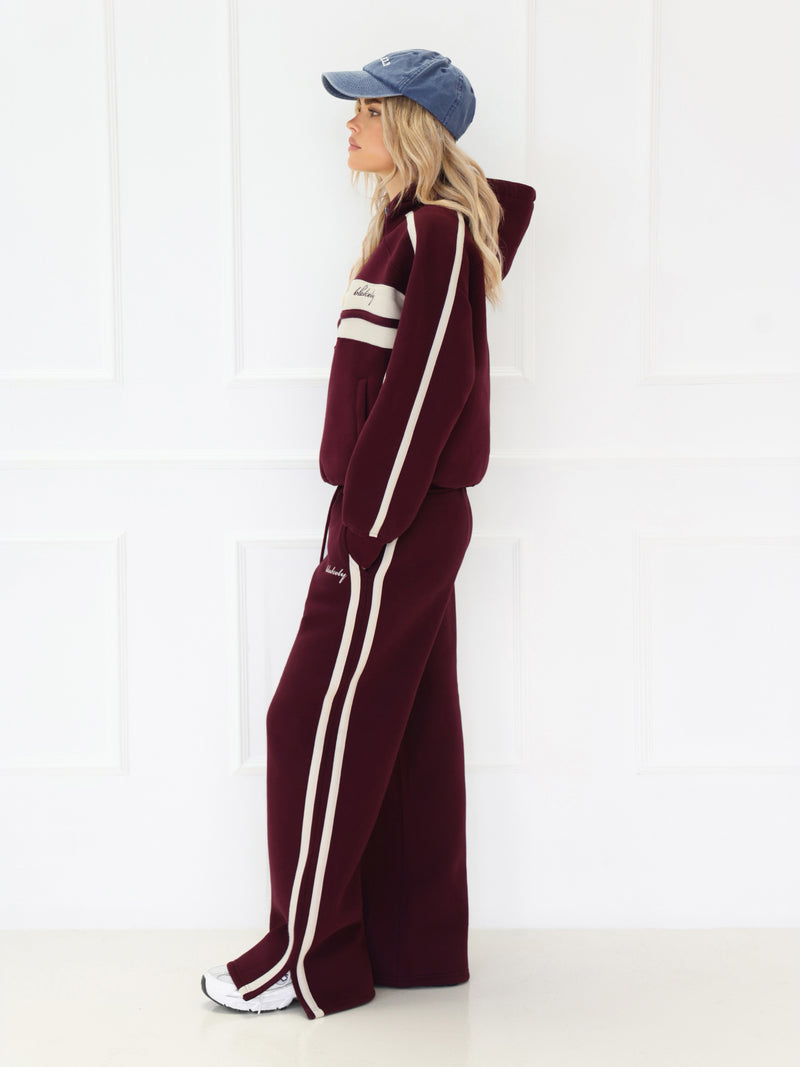 Yasmin 1/4 Zip Hoodie - Deep Burgundy