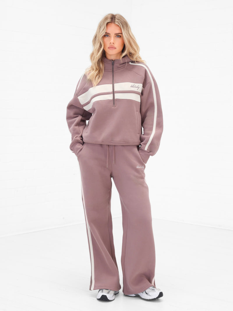 Yasmin 1/4 Zip Hoodie - Dusty Pink