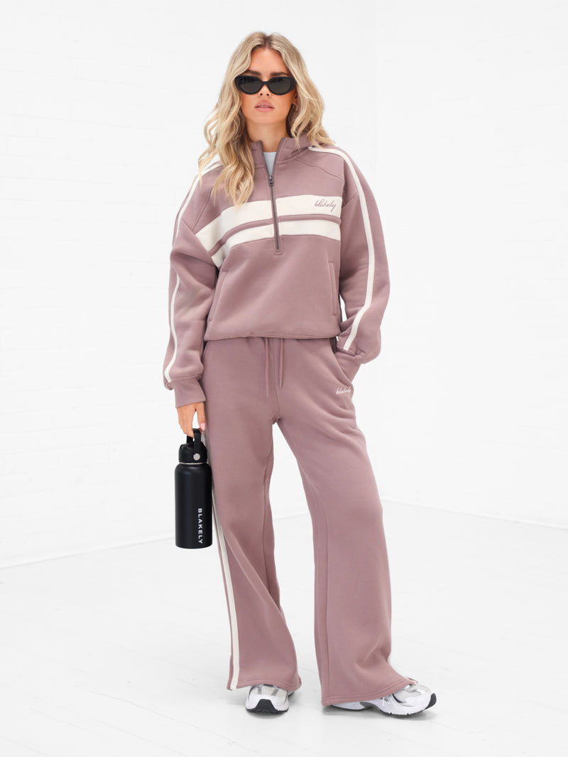 Yasmin 1/4 Zip Hoodie - Dusty Pink