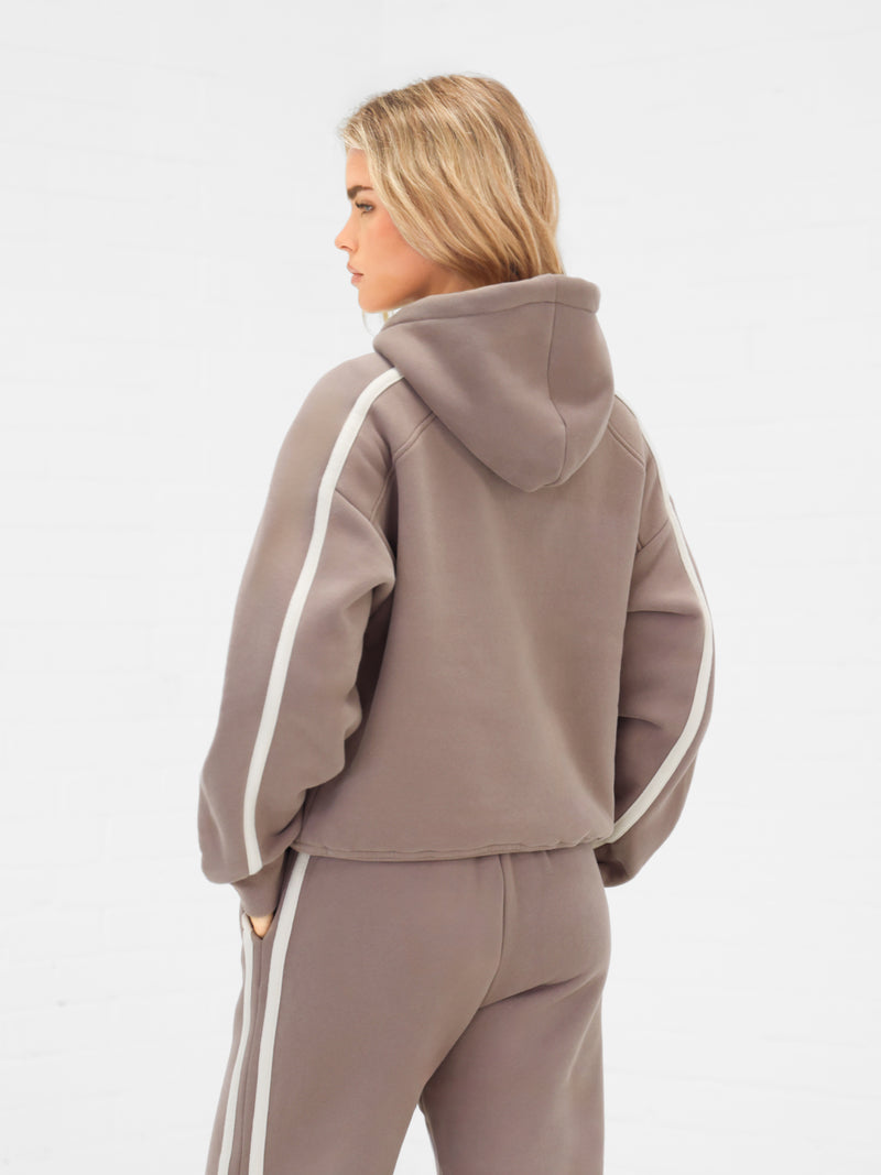 Yasmin 1/4 Zip Hoodie - Soft Brown