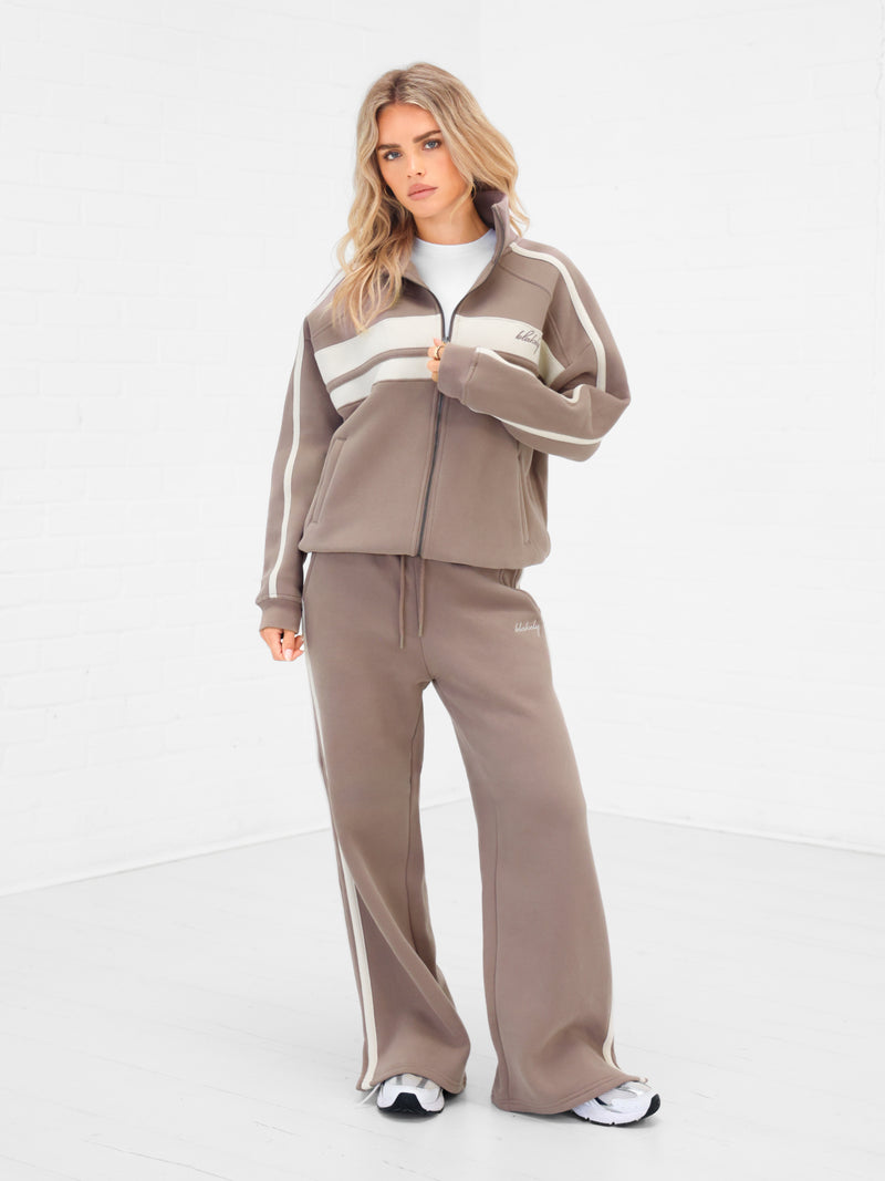 Yasmin Wide Leg Sweatpants - Soft Brown