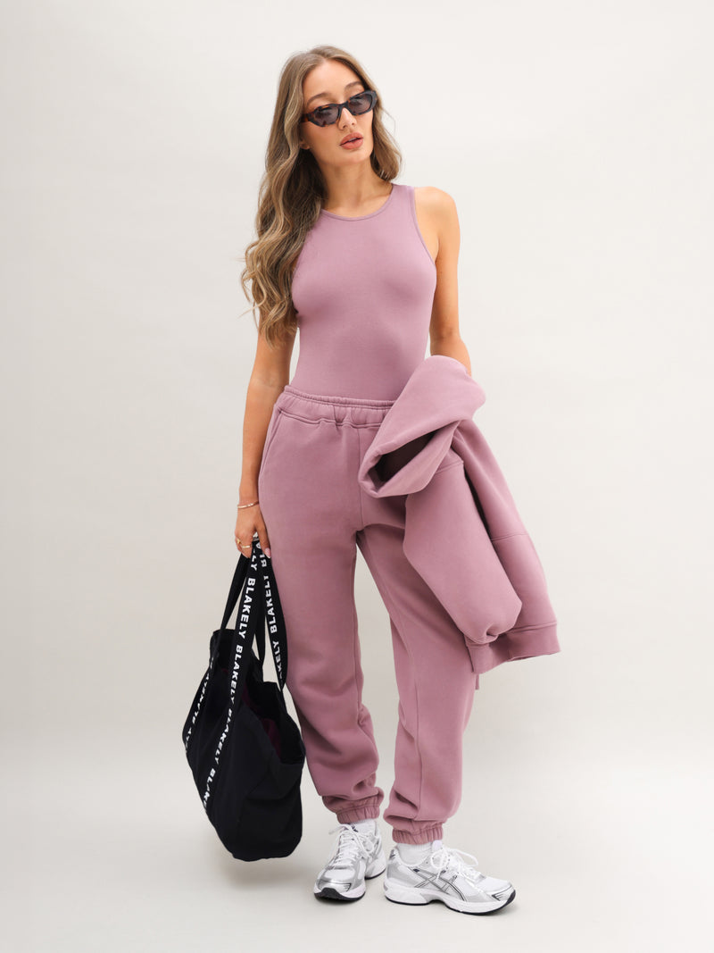 Blakely Basic Racerback Bodysuit - Dusty Pink