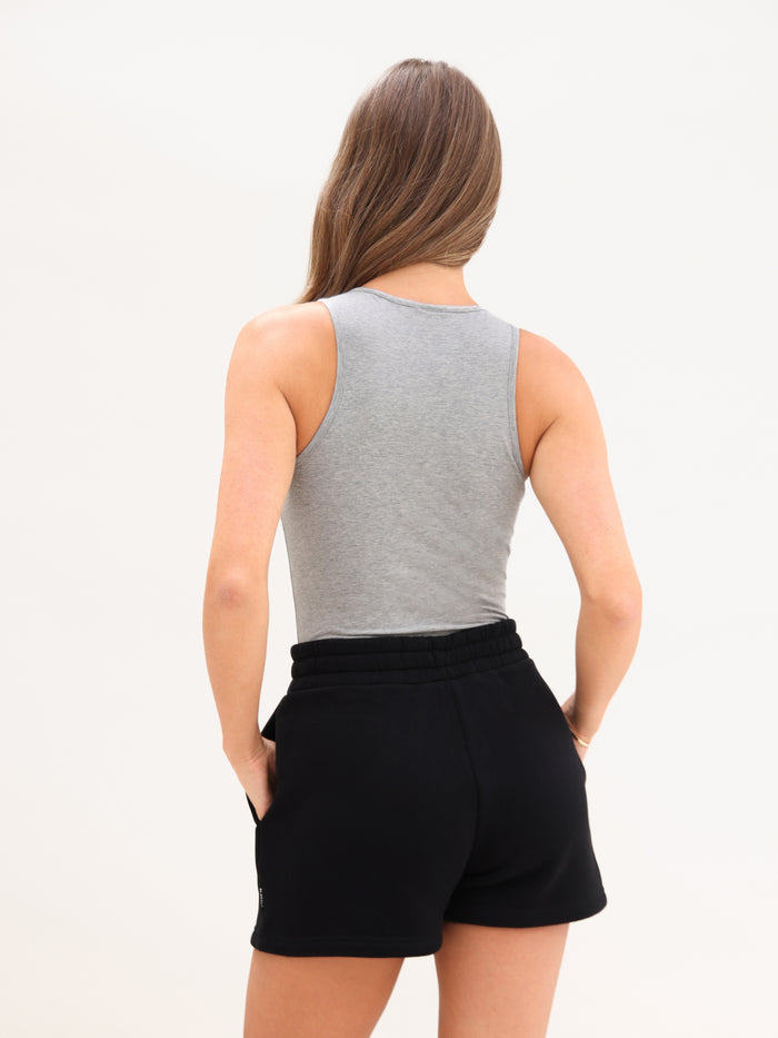 Blakely Basic Racerback Bodysuit - Marl Grey