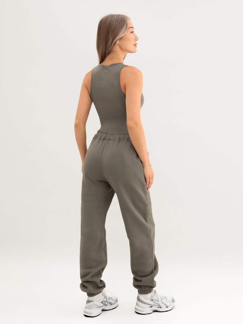 Blakely Basic Racerback Bodysuit - Safari Green
