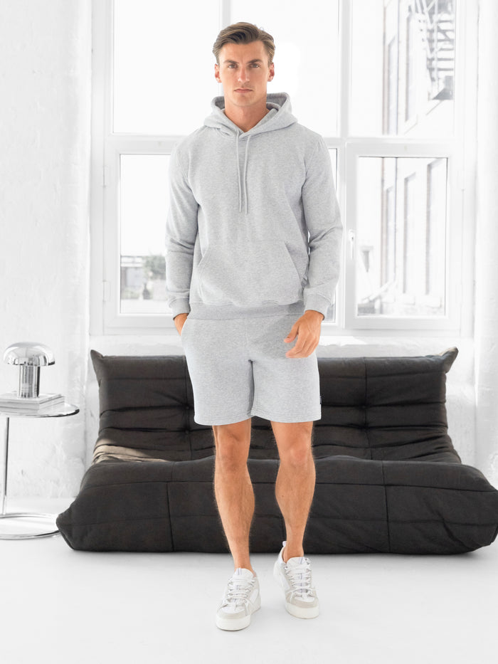 Blakely Basic Fitted Hoodie - Marl Grey
