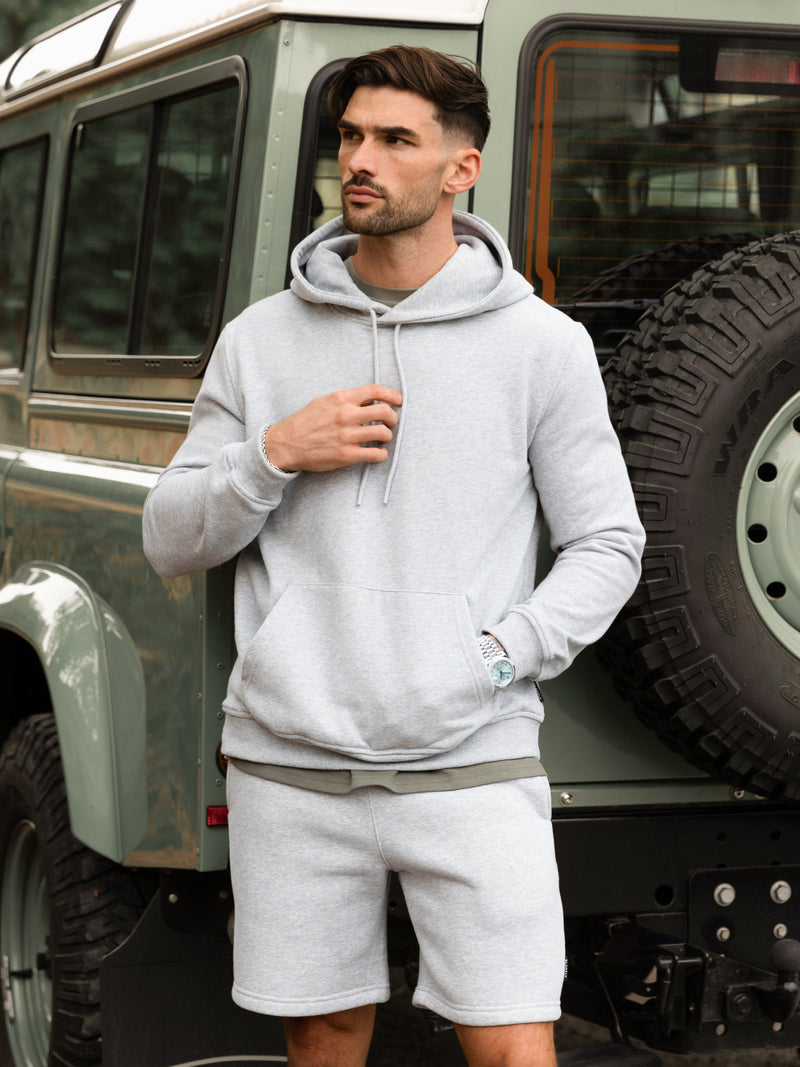 Blakely Basic Fitted Hoodie - Marl Grey