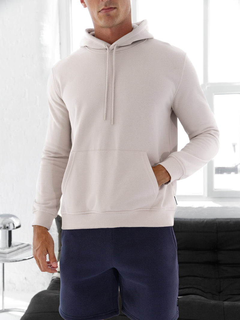 Blakely Basic Fitted Hoodie - Light Stone