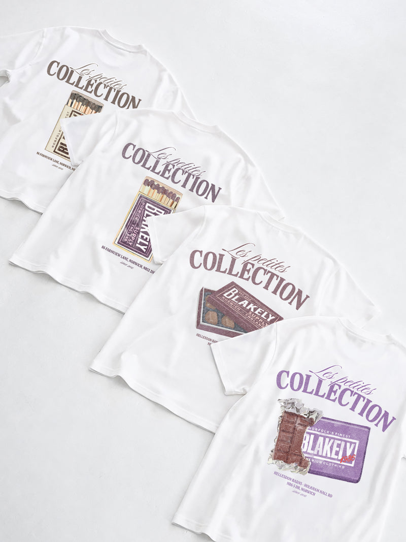 Colby Chocolate Print Relaxed T-Shirt - White & Purple