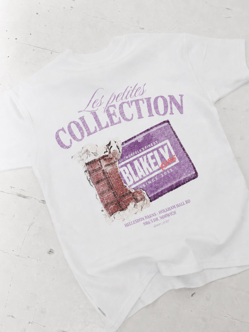 Colby Chocolate Print Relaxed T-Shirt - White & Purple