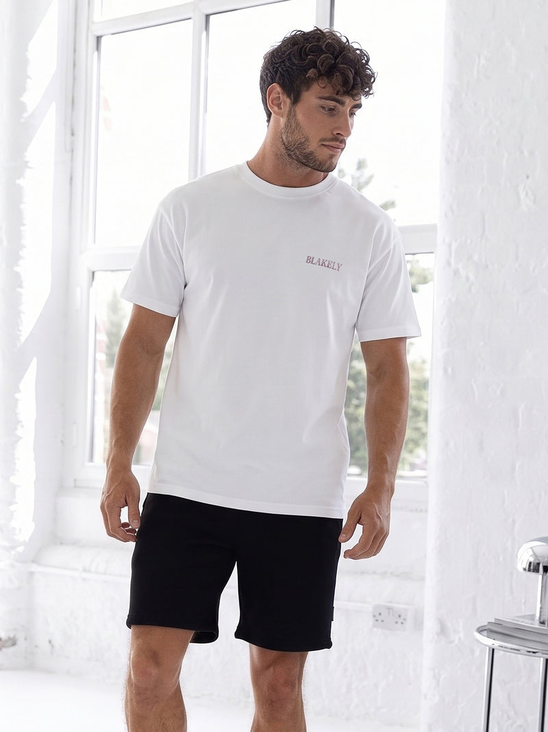 Mylo Matchbox Print Relaxed T-Shirt - White & Purple