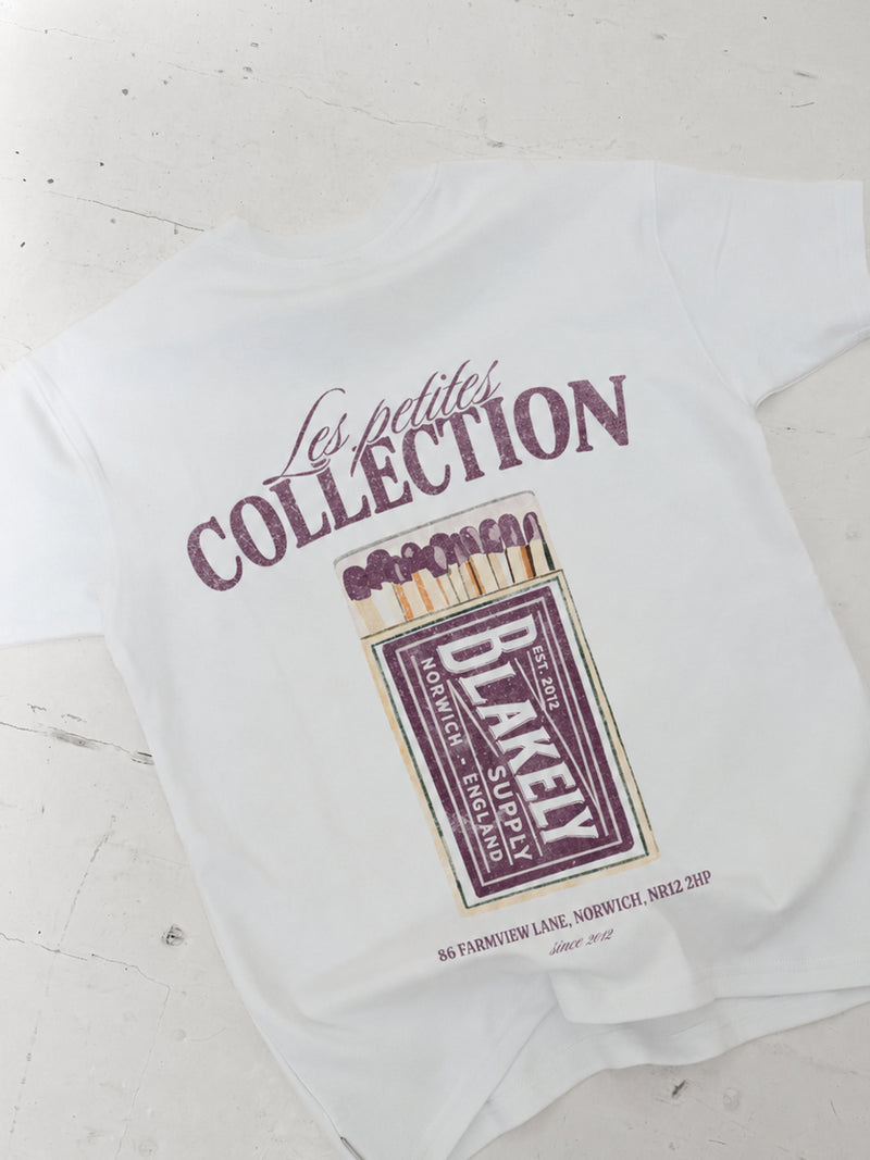 Mylo Matchbox Print Relaxed T-Shirt - White & Purple