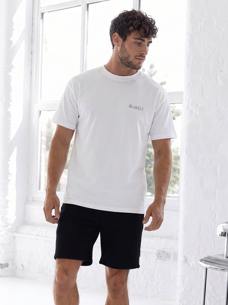 Colby Chocolate Print Relaxed T-Shirt - White & Brown