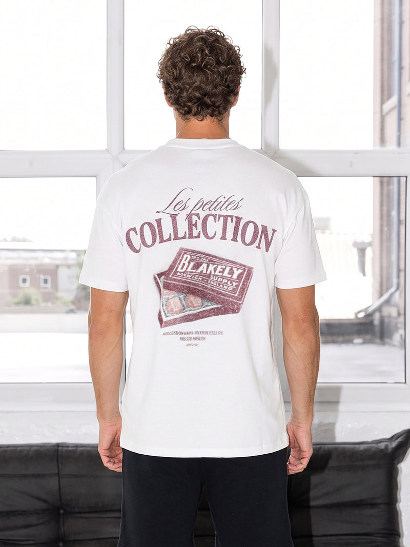 Colby Chocolate Print Relaxed T-Shirt - White & Brown