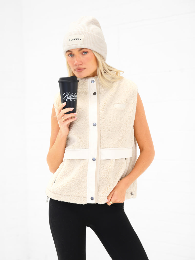 Borg Oversized Gilet - Cream