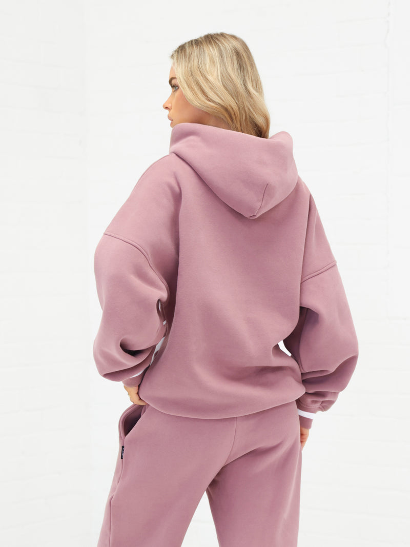 Margot Script Oversized Hoodie - Dusty Pink