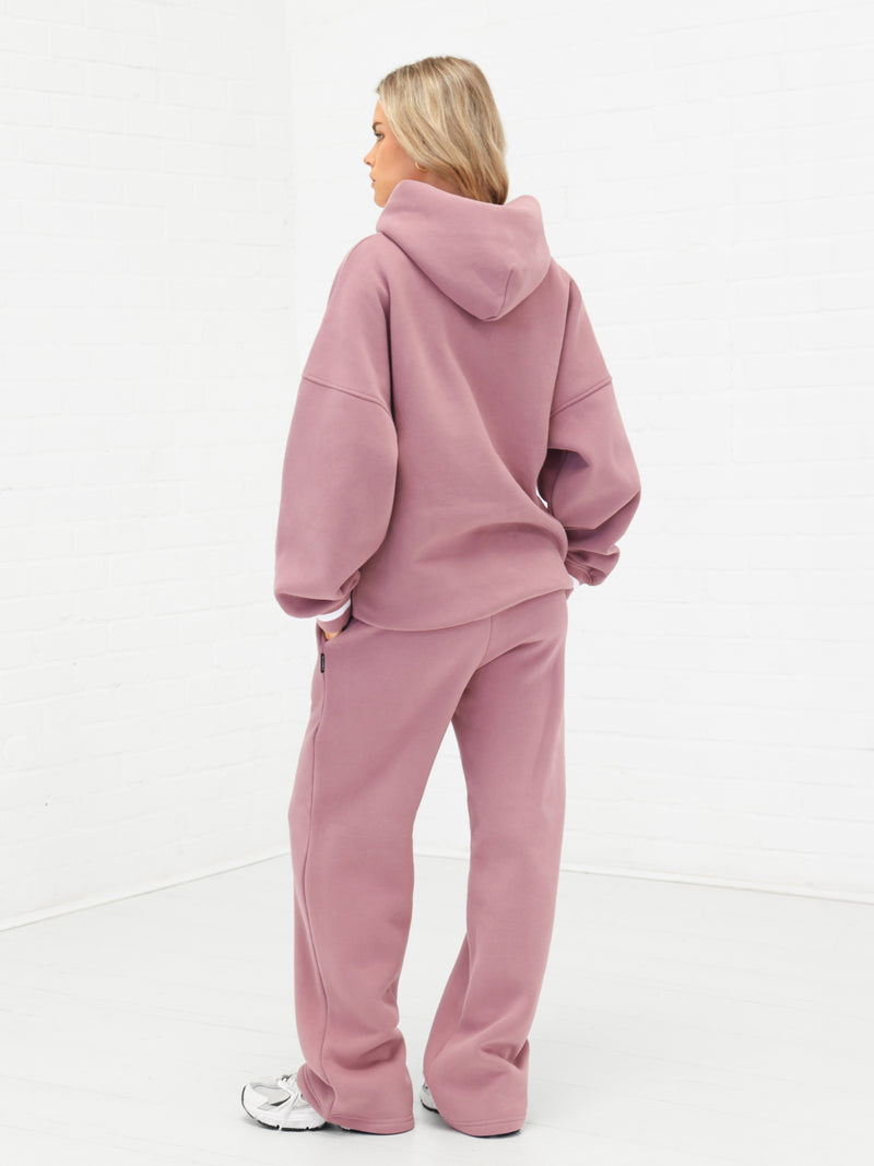Margot Script Oversized Hoodie - Dusty Pink