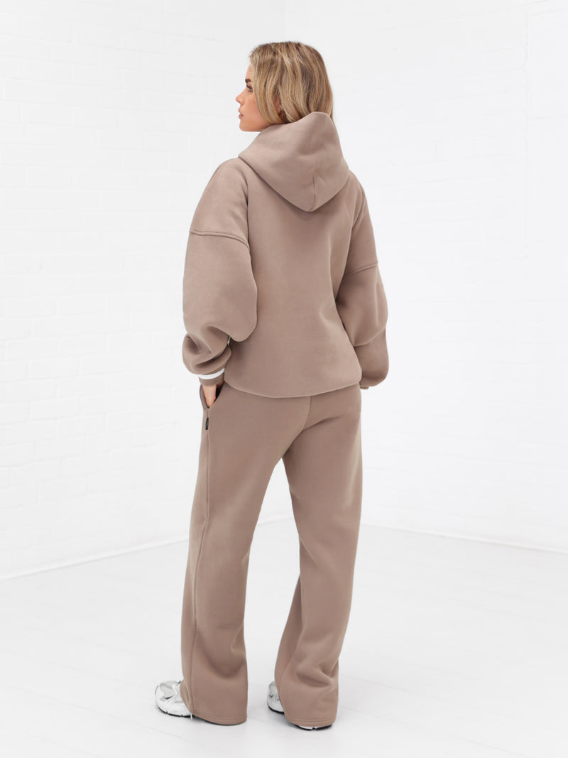 Margot Script Oversized Hoodie - Soft Brown