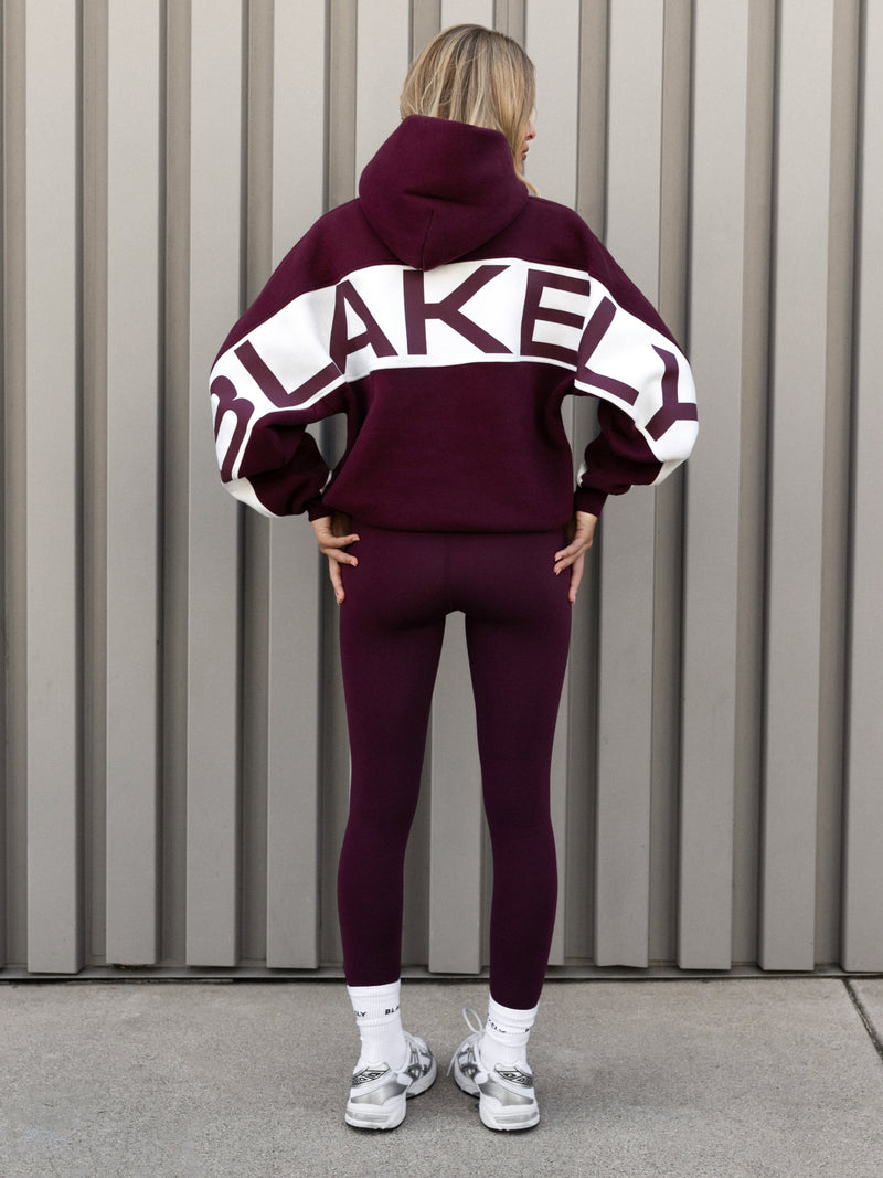 Indy Oversized Hoodie - Dark Cherry