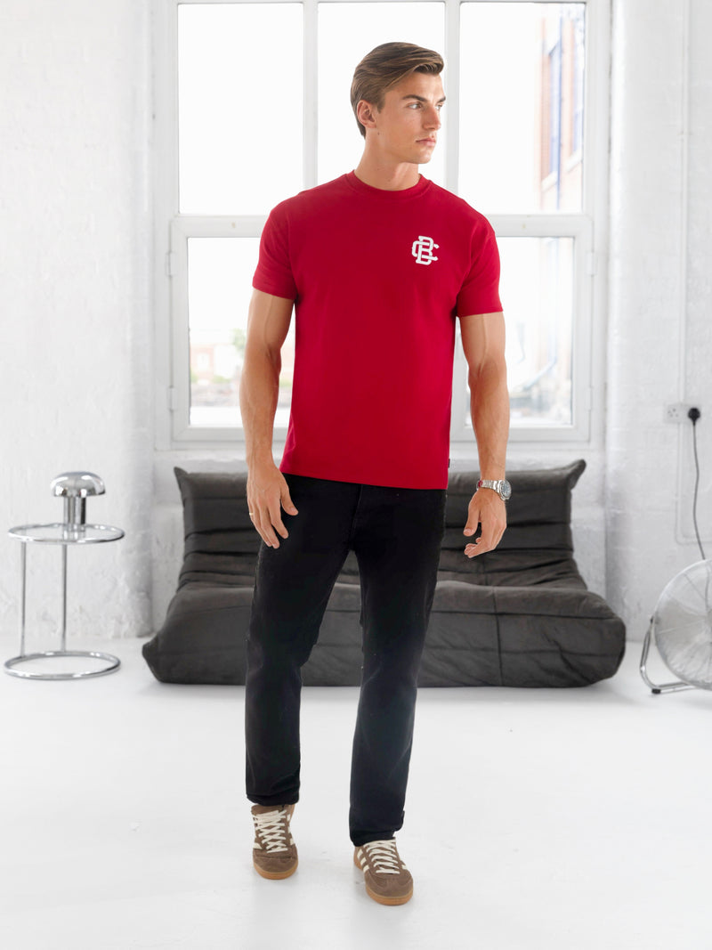 Monogram Relaxed T-Shirt - Red